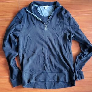 Burberry Black Half-zip Pullover Collared Sweater